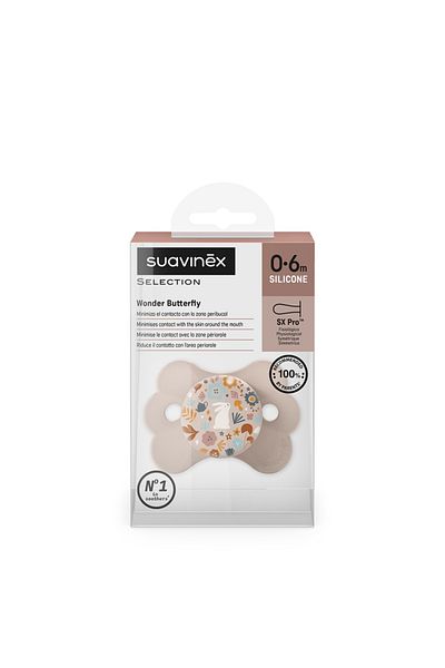 Suavinex Physiological pacifier 0-6 months, pink, Wonderland Butterfly Suavinex