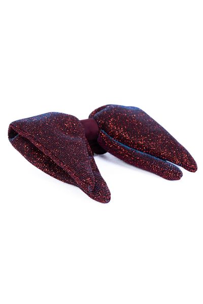Oppland Men's Bow Tie Glitter Handmade Theatrical Model for Special Days and Nights Shiny Adjustable Clip-On
