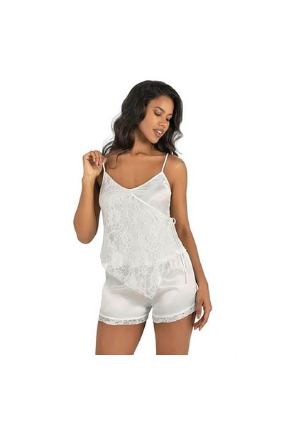 Findit Ecru Satin Shorts Set 9204