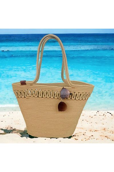 GNG Home Tekstil Jute Rope Shoulder and Beach Bag
