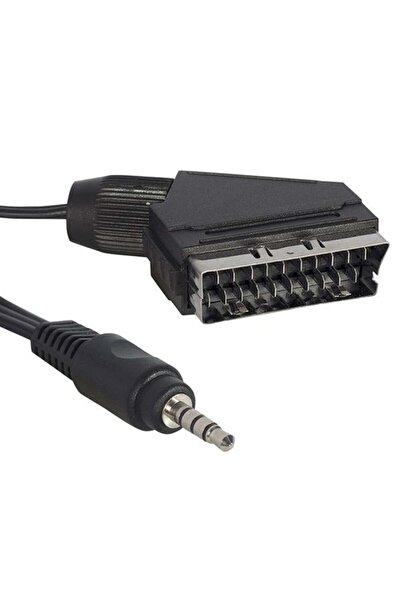 Powermaster AV Kablo Scart Kablo 3.5 Mm Stereo 1.2 Metre Kısa Jack