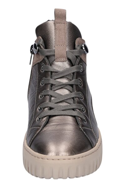 Waldläufer Damen Mid Sneaker H-livia Mid Top 941804 403 Grau 999 Schiefer Carbon Leder Mit Eva & Herausnehmbar