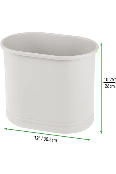 MDesign Waste Bin, Metal, Light Gray, 30.5 x 26 cm