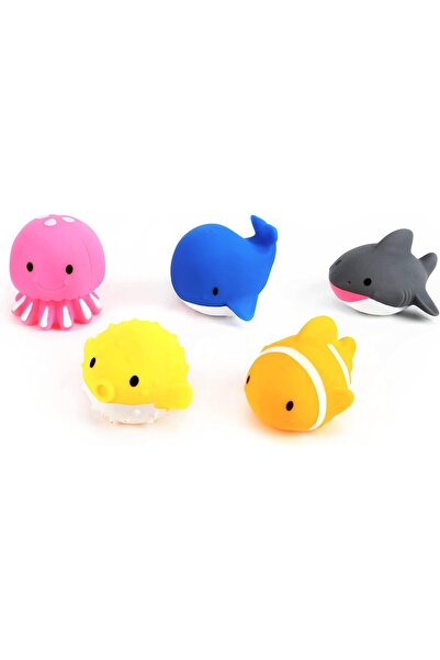 Moon ألعاب شخصيات الحياة المائية للأطفال الصغار - 5 قطع من ألعاب أسماك الاستح...