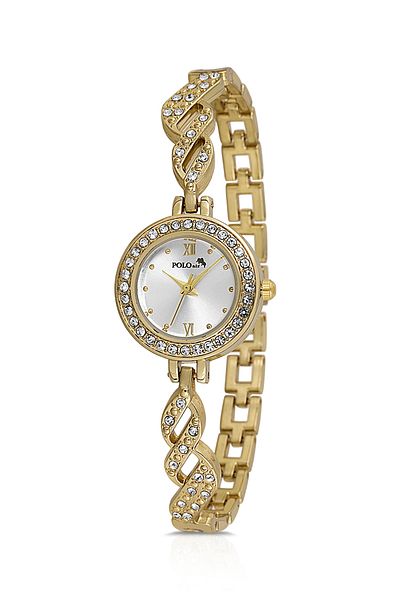 Polo Air Luxury Stone Elegant Vintage Women's Wristwatch Gold Color Pl-1538B1X