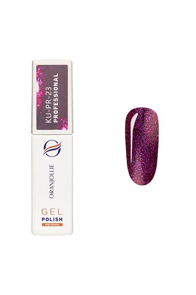 Intisimo Oja semipermanentă, profesională, ojă gel, cod KU-PR23, 12 ml, sclipici, violet