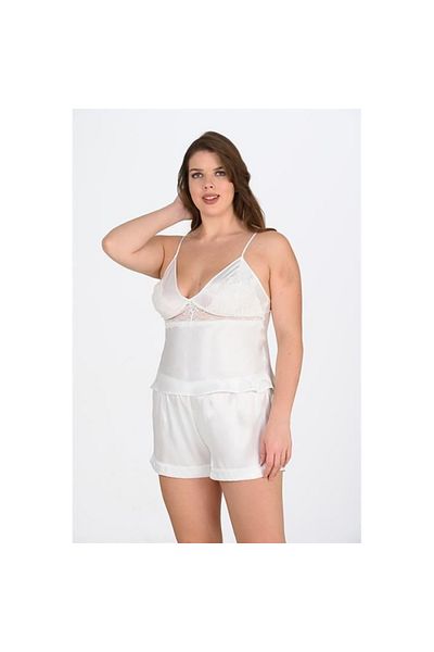 Findit Plus Size Ecru Shorts Set