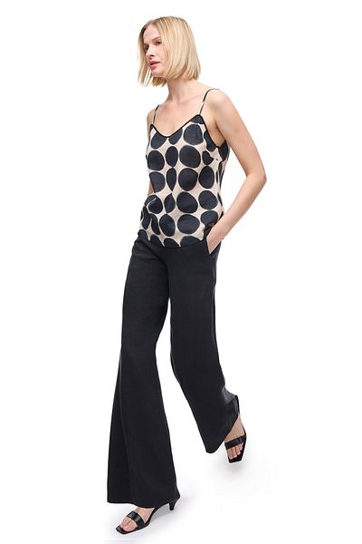 Perspective Cotton High Waist Wide Leg Pants