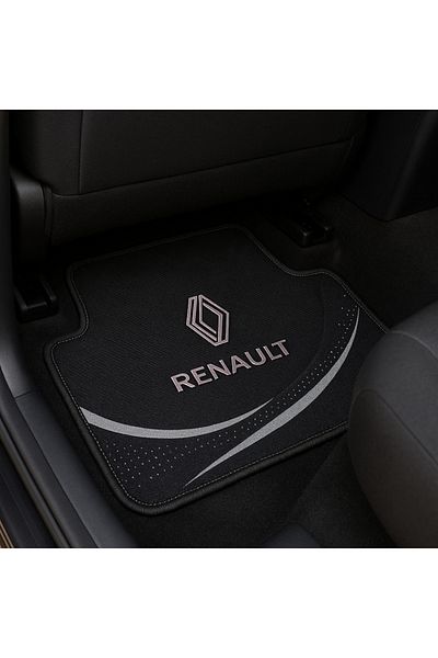 Generic Set of 4 Universal Renault Car Mats – Black with Curved Design