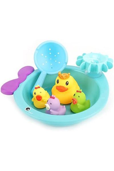 Moon Floating Duck Family Set – Assorted Mini Ducks with Boat and Sieve