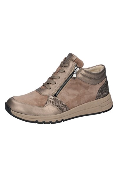 Waldläufer Damen Mid Sneaker H-april Mid Top 957702 400 Goldfarben 212 Bronce Nougat Leder Mit Eva & Herausnehm