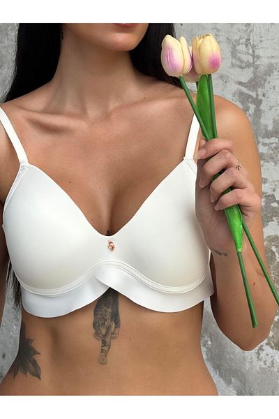 Cansoy Laser Cut Lightly Supported Ecru Bra (703)