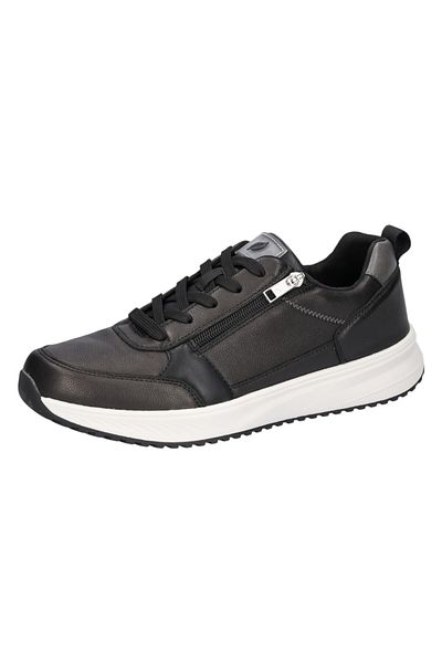 Waldläufer Herren Low Sneaker H-matti Low Top 784001 105 Schwarz 001 Schwarz Leder Mit Eva & Herausnehmbar