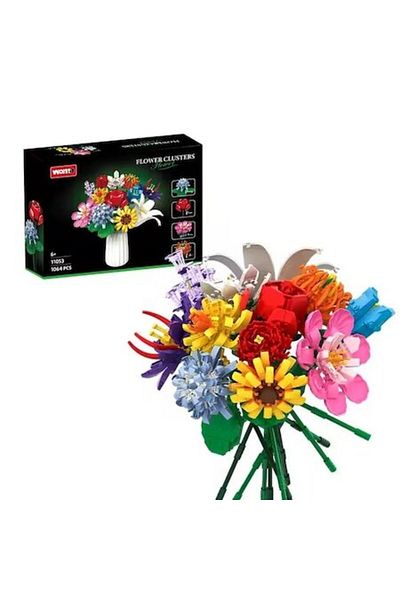 WOMA Woma Toys® Construction Set – Flower Bouquet, 1,064 Pieces, 12 Wonderful Flowers