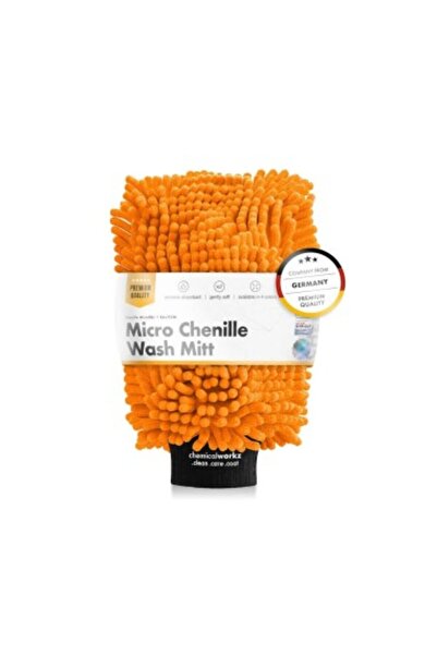 Chemicalworkz Mănușă de spălare auto din microfibră, din chenilă, portocalie