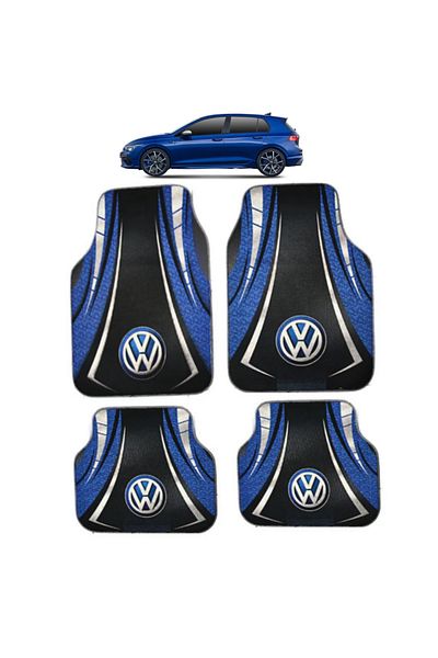Generic Universal Floor Mats VW Golf 8 Hatchback 2020–2025 – Blue/Black