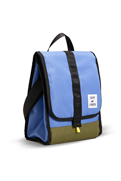 Eazy Kids حقيبة غداء - معزولة، قابلة للطي وأنيقة (أزرق وزيتوني)