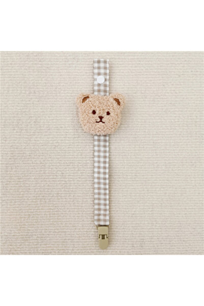 Choice مشبك مصاصة للأطفال على شكل دب كاكي، حامل مصاصة، سلسلة، مشبك مصاصة، حزا...