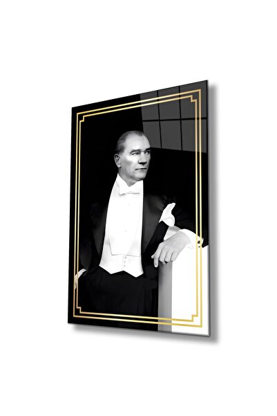 idealizbiz Ataturk Portret Sticlă Pictură Modernă Acasa Birou Sufragerie Cado...