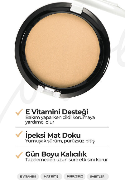 JOWE Mineral Compact Powder Kusursuz Mat Bitişli Kompakt Pudra -10 Ivery Beige