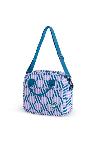 Eazy Kids حقيبة غداء مخططة - زرقاء