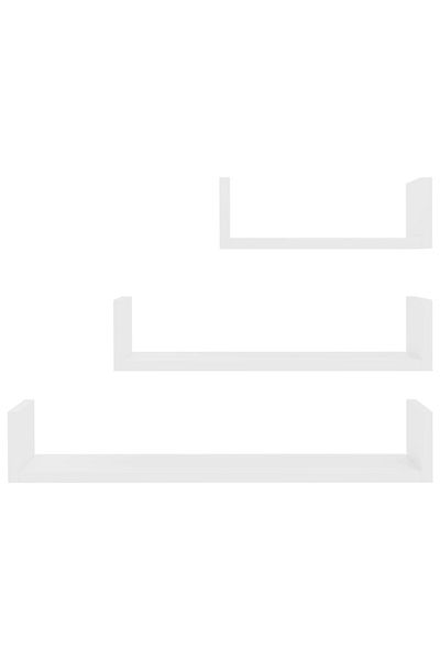 vidaxl Wall Display Shelf 3 pcs White Engineered Wood