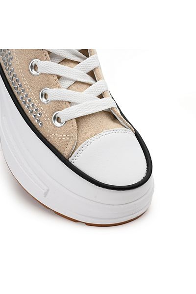 Tmall High-top sneakers with pebbles on the flatform sole, 1251, Beige