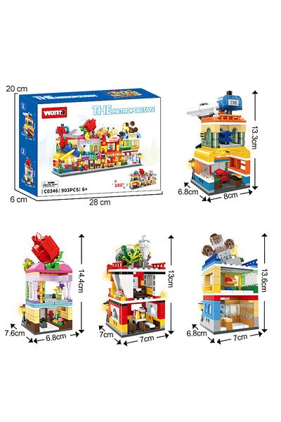 WOMA Woma Toys®- Urban Shopping Mall Building Set, 903 Pieces