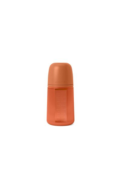 Suavinex Biberon din silicon, 240ml, Colour Essence SX Pro debit mediu, rosu