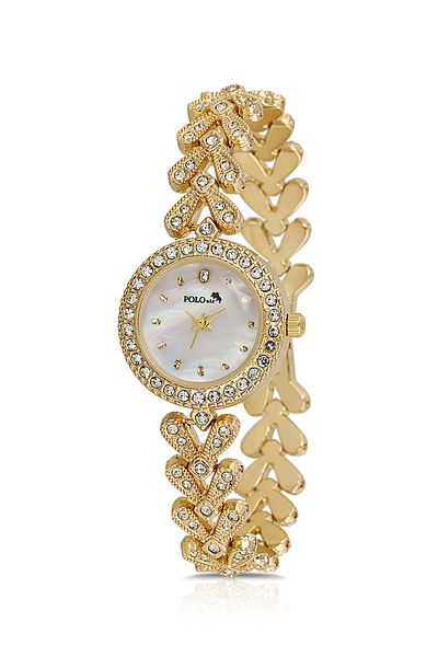Polo Air Elegant Luxury Stone Women's Wristwatch Gold Color Pl-1540B1X