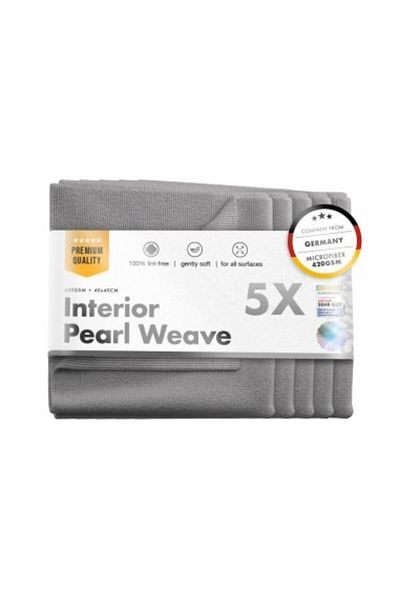 Chemicalworkz Lavetă din microfibră, 420 g/m², gri, 40x40 cm, set de prosoape Chemicalworkz Interior Pearl Weave, 5 buc.