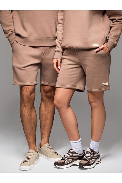 OMBRE Unisex Sweatshorts mit Kordelzugbund - braun V16 OU-SRBC-0101 XS/S
