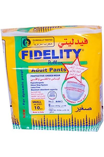 fidelity Adult Pull On Pants Small ' 10 Units