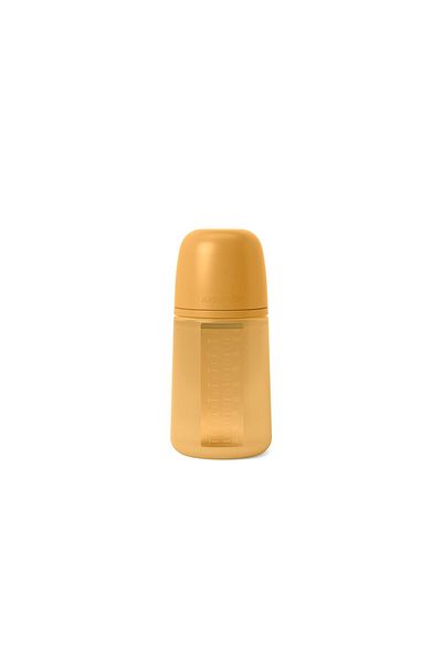 Suavinex Biberon din silicon, 240ml, Colour Essence SX Pro debit mediu, galben muștar