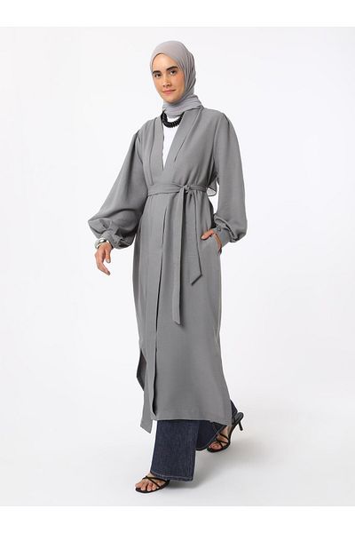 Refka Λεπτομέρεια δεσίματος Abaya - Γκρι - Refka