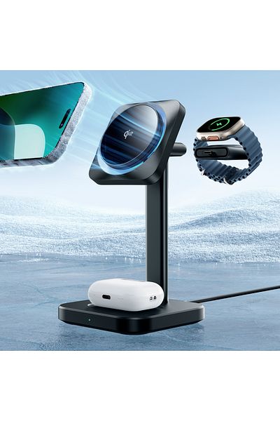 ESR |Qi2 3-in-1 Wireless Charging Station with CryoBoost/Desktop wireless charger|Black