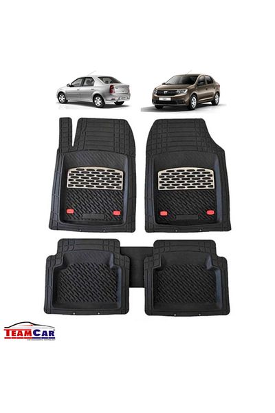 Generic TEAMCAR® Tray Car Mats Compatible with Dacia Logan Anti-Slip, Full Protection, Silver
