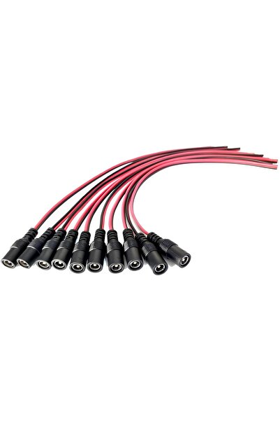 SpeedUF 5.5x2.1 mm DC Adaptör Kablosu Takımı 10’lu Set (10 Erkek + 10 Dişi), 12V LED & Kamera Uyumlu