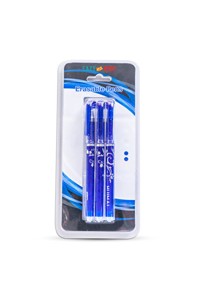Eazy Kids Pack of 3 Blue Erasable Gel Pens – Smooth - Flow, Quick - Drying, E...