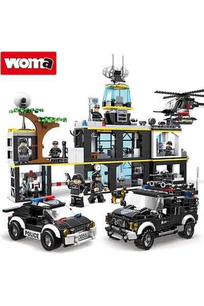 Woma Toys ® – SWAT Headquarters Construction Set, Police, 1,261 Pieces