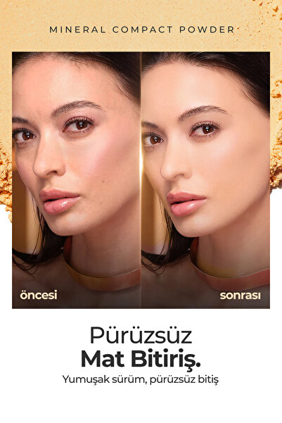 JOWE Mineral Compact Powder Kusursuz Mat Bitişli Kompakt Pudra - 20 Soft Beige