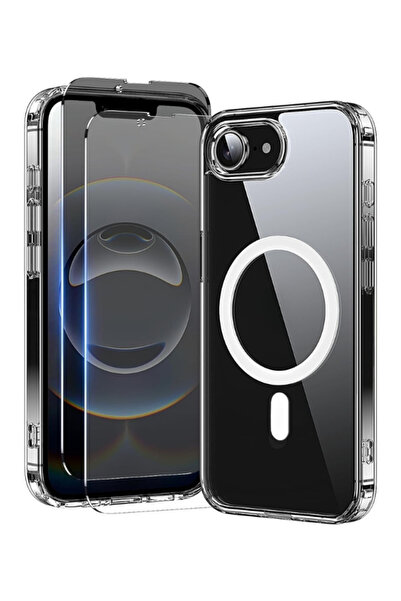 Evax 2H1M iPhone 16e (2025) Uyumlu 2 Hayalet Cam Ekran Koruyucu & 1 Magsafe K...