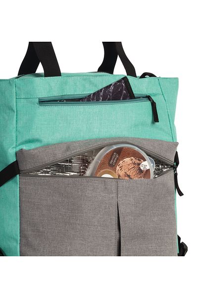 Punta Shopping Bag With Rollers, F10411, 50 X 36 X 20 Cm, 33 L, Insulated Pocket, Green