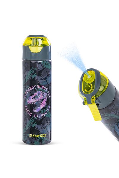 Eazy Kids Insulated Stainless Steel Water Bottle w/ Spray - T - Rex, 640ml Green