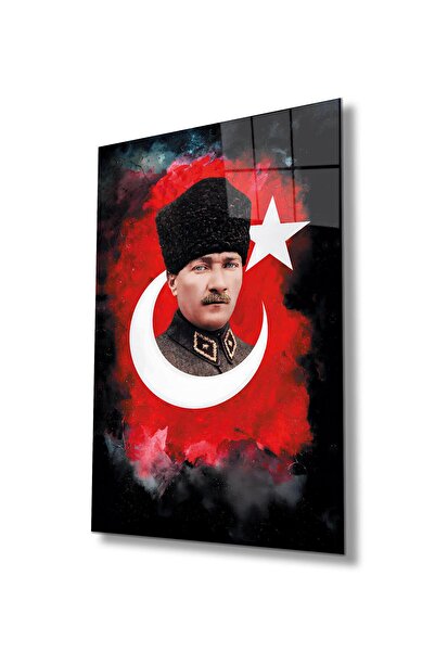 idealizbiz Ataturk Portret Sticlă Pictură Modernă Acasa Birou Sufragerie Cado...