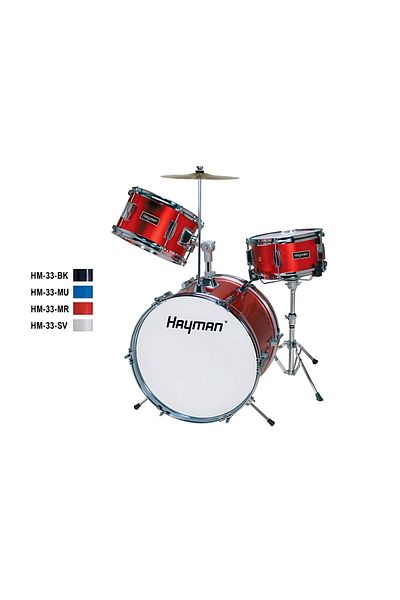 Hayman HM30MR, children's acoustic drum set, metallic red