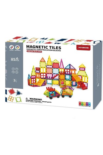 rexa Dream Builder Magnetic Tiles – Colorful Magnetic Construction Blocks Set for Kids