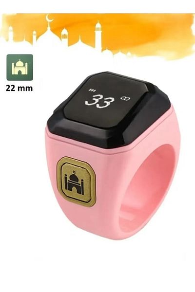 BSTWSH Zikr Ring Smart Ring with Vibration Reminder Tasbih Counter and Bluetooth Connection (Pink) (22mm)