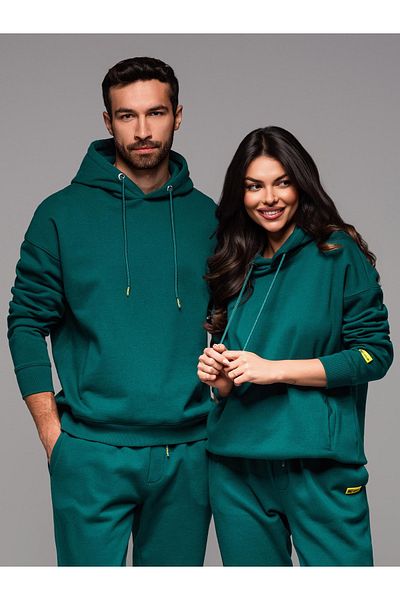 OMBRE Unisex-Sweatshirt mit Taschen und Kapuze - dunkelgrün V17 OU-SNBC-0105 XS/S