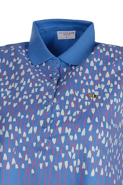 U.S. Polo Assn. Αμάνικο μπλουζάκι μίντι με floral σχέδιο - γιακάς πόλο